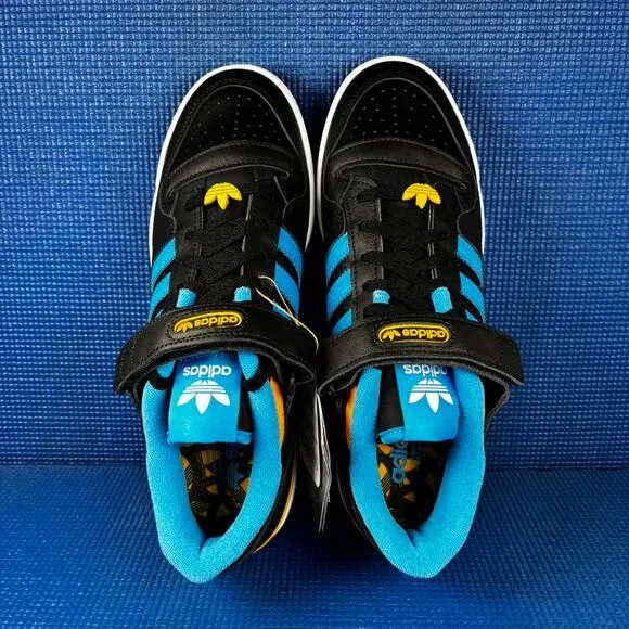 🔴 ADIDAS ORIGINALS FORUM LOW Men`s Size 11 Black Blue Basketball Shoes FZ5890