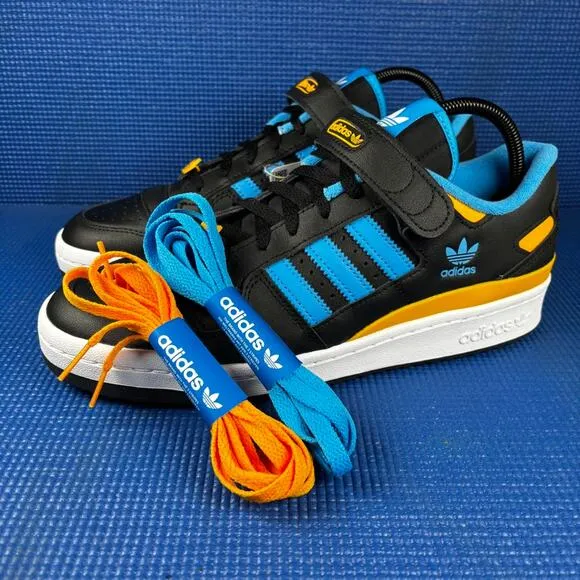 🔴 ADIDAS ORIGINALS FORUM LOW Men`s Size 11 Black Blue Basketball Shoes FZ5890