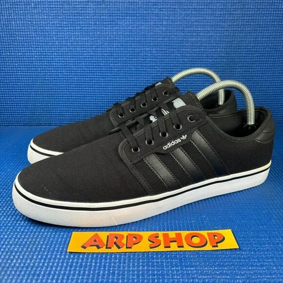 🔴 ADIDAS SEELEY XT Men`s Size 12 Black White Skateboarding Shoes C77589