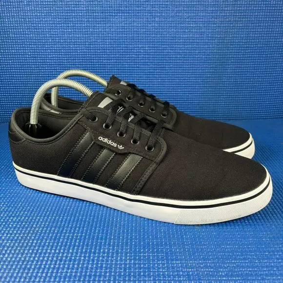 🔴 ADIDAS SEELEY XT Men`s Size 12 Black White Skateboarding Shoes C77589