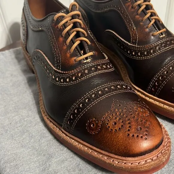 🔥🔥 ALLEN EDMONDS Strandmok Cap-toe Oxford Dainite Rubber Sole 9.5B - PERFECT