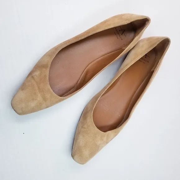 🌸 Aquatalia | Marcella Suede Tan Flat Shoes 7