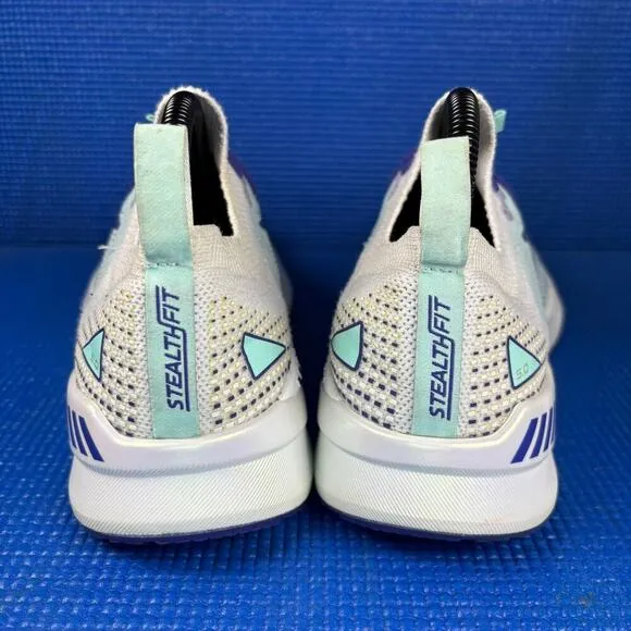 🔴 BROOKS LEVITATE STEALTHFIT GTS 5 Women`s Size 8 White Blue Shoes 1203601B127