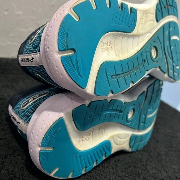 🔥🔥 BROOKS Glycerin GTS 20 Running Shoes Women Size 9 - Peacoat / Ocean - GUC