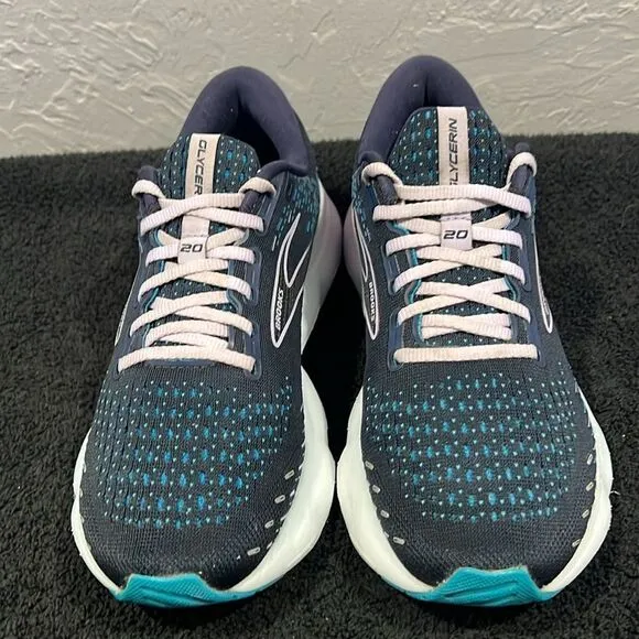 🔥🔥 BROOKS Glycerin GTS 20 Running Shoes Women Size 9 - Peacoat / Ocean - GUC