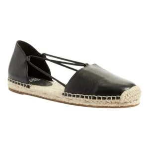 - Eileen Fisher Lee Washed Black Leather Espadrille Shoes