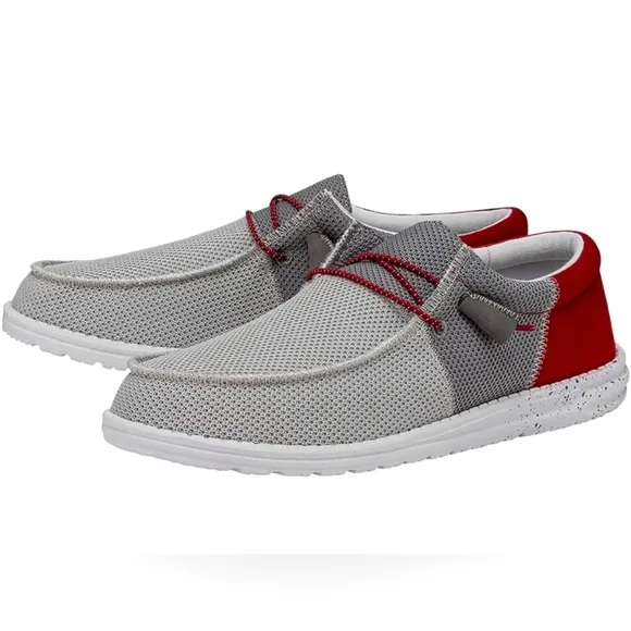 🆕🔖 Hey Dude ✨Wally Sox Funk Shoes ✨ FUNK DARK GREY RED ✨ Size 10✨ NWT!!