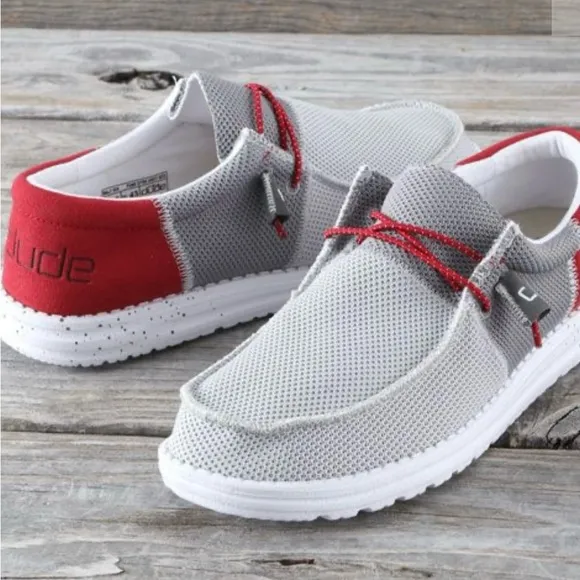 🆕🔖 Hey Dude ✨Wally Sox Funk Shoes ✨ FUNK DARK GREY RED ✨ Size 10✨ NWT!!
