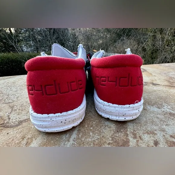 🆕🔖 Hey Dude ✨Wally Sox Funk Shoes ✨ FUNK DARK GREY RED ✨ Size 10✨ NWT!!