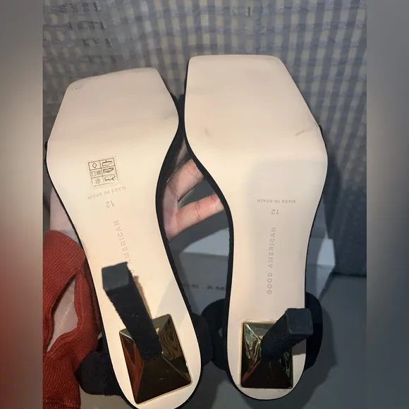 🖤 NIB! Good American Terry High Heel Sandals