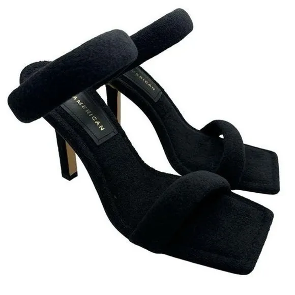 🖤 NIB! Good American Terry High Heel Sandals