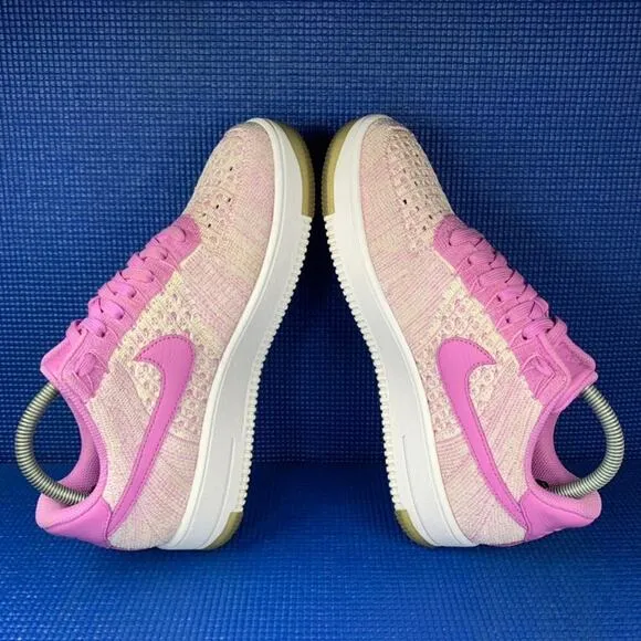 🔴 NIKE AIR FORCE 1 FLYKNIT LOW Women`s Size 9.5 Fuchsia Glow Shoes 820256-500