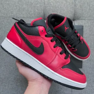 ❤️🖤 Nike Air Jordan 1 retro low red black shoes (big kids)