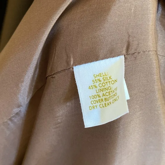 🤎 Nordstrom Encore Caramel Brown Silk/Cotton Blend Belted Blazer/Jacket, 18W