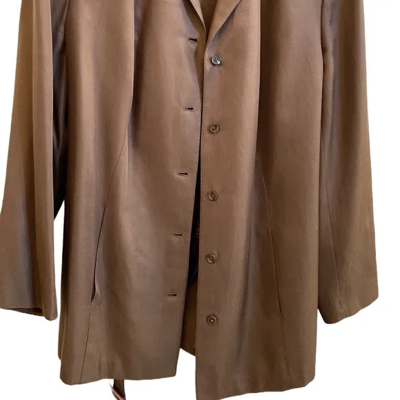 🤎 Nordstrom Encore Caramel Brown Silk/Cotton Blend Belted Blazer/Jacket, 18W
