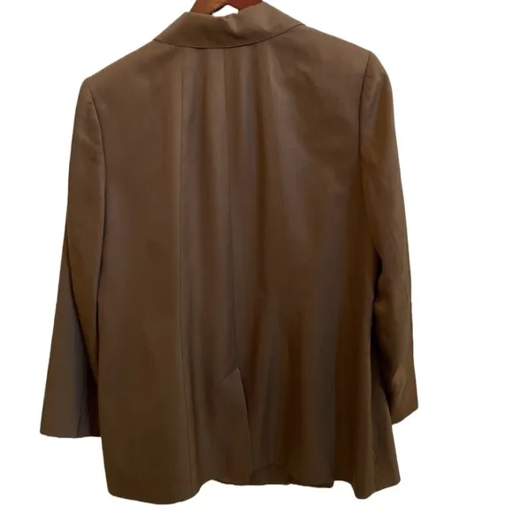 🤎 Nordstrom Encore Caramel Brown Silk/Cotton Blend Belted Blazer/Jacket, 18W