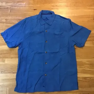 🌴🆕 NWOT Tommy Bahama Blue Silk Camp Shirt