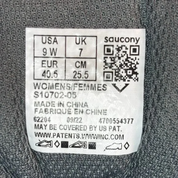 🔴 SAUCONY COHESION 15 Women`s Size 9W Black White Running Shoes S10702-05