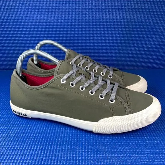 🔴 SEAVEES ARMY ISSUE LOW STANDARD Women`s Size 9 Olive White Comfort Shoes