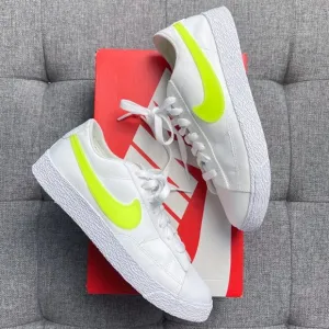 🤍💛🍋 Women's Nike Blazer Low white yellow shoes