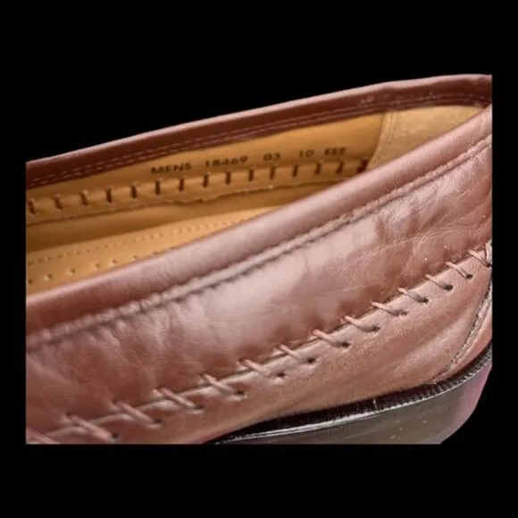 1-Mens Size 10 Florsheim Cognac Loafers Shoes