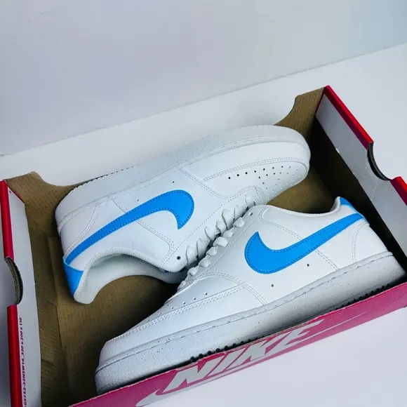 189. Nike Wmns Court Vision LO NN White University Blue Women Casual Shoes