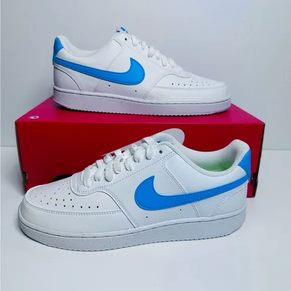 189. Nike Wmns Court Vision LO NN White University Blue Women Casual Shoes