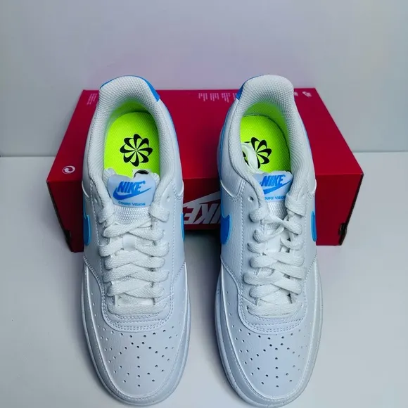 189. Nike Wmns Court Vision LO NN White University Blue Women Casual Shoes