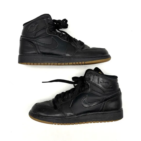 2014 Nike Air Jordan 1 Retro High OG Black Gum 575441-020 6Y Women 7.5 Men 6