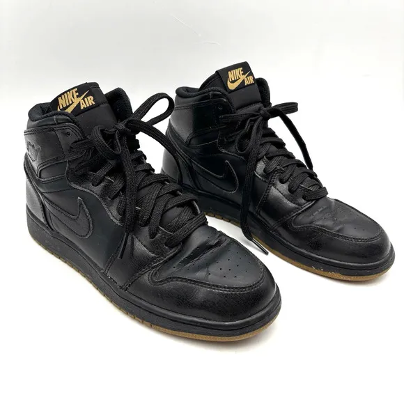 2014 Nike Air Jordan 1 Retro High OG Black Gum 575441-020 6Y Women 7.5 Men 6
