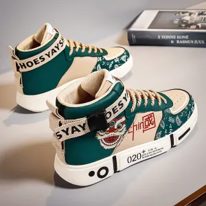 2023 New Men’s High-Top Sneakers – Trendy National Style Spring Casual Sporty Shoes for Teenagers & Students