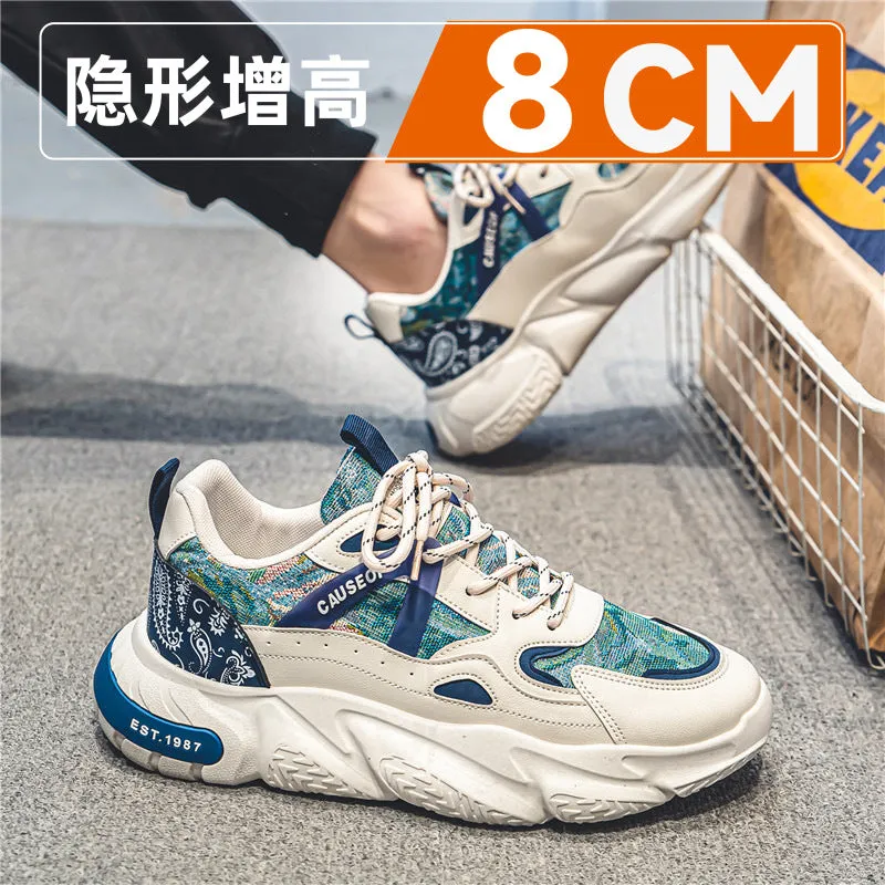 2024 Men’s Hidden Height-Increase Sneakers – 10cm Boost Breathable Thick-Soled Dad Shoes