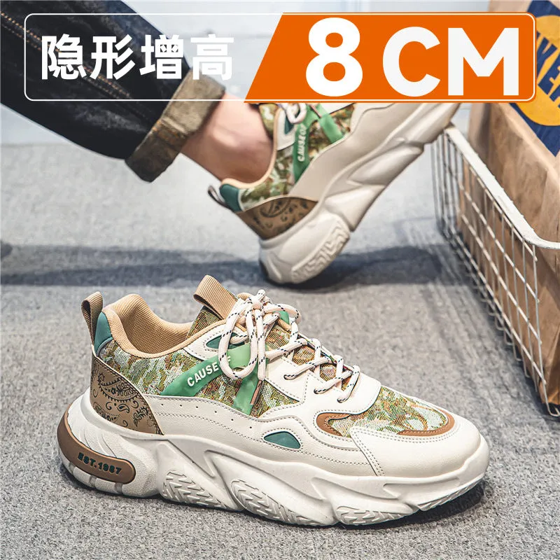 2024 Men’s Hidden Height-Increase Sneakers – 10cm Boost Breathable Thick-Soled Dad Shoes