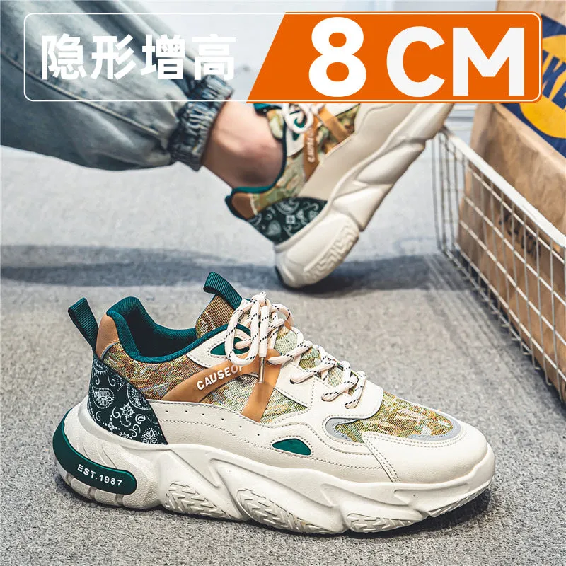 2024 Men’s Hidden Height-Increase Sneakers – 10cm Boost Breathable Thick-Soled Dad Shoes