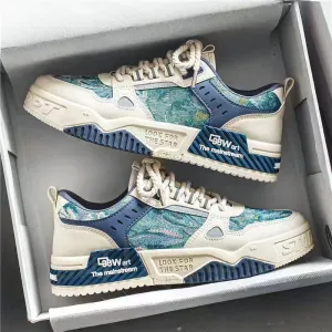 2024 Men’s Plus-Size National Style Sneakers – Breathable Thick-Soled Non-Slip Casual Sports Shoes
