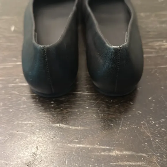 $275 NEW VINCE zLeah black leather ballerina flats shoes luxury women size 7