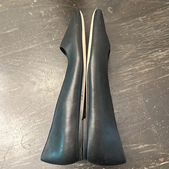 $275 NEW VINCE zLeah black leather ballerina flats shoes luxury women size 7