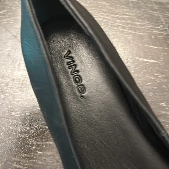 $275 NEW VINCE zLeah black leather ballerina flats shoes luxury women size 7