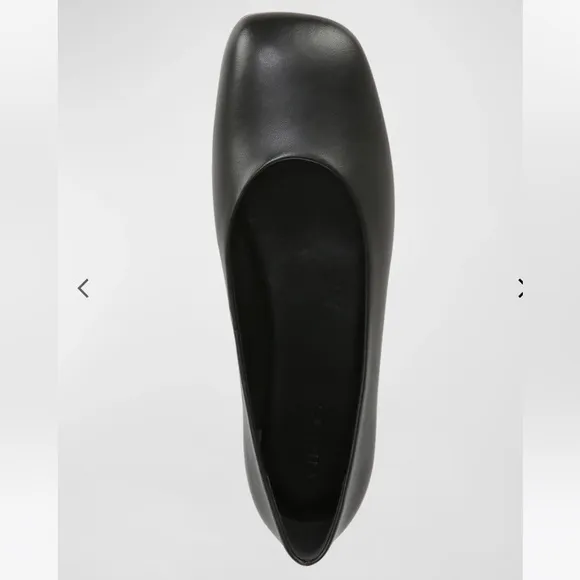 $275 NEW VINCE zLeah black leather ballerina flats shoes luxury women size 7