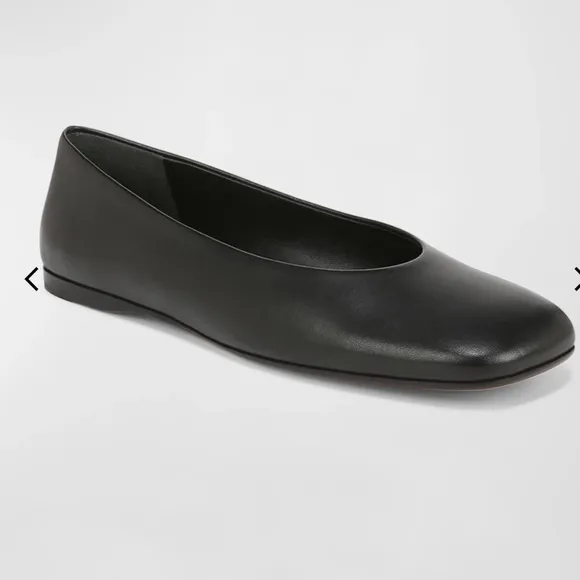 $275 NEW VINCE zLeah black leather ballerina flats shoes luxury women size 7