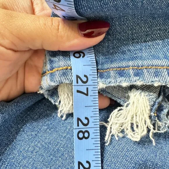 Abercrombie &amp; Fitch Curve Love Ultra High Rise Ankle Straight Jean Destroyed 26R