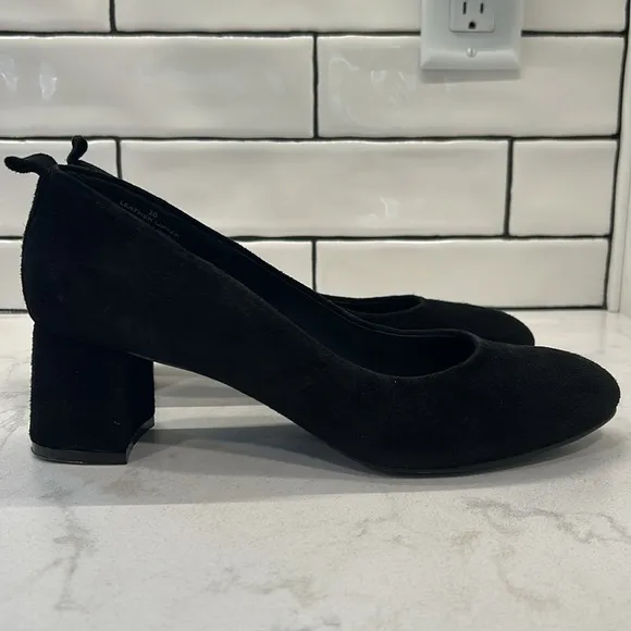 ABLE Local   Global Miriam Black Suede Block Heel Size 10 Made in Peru