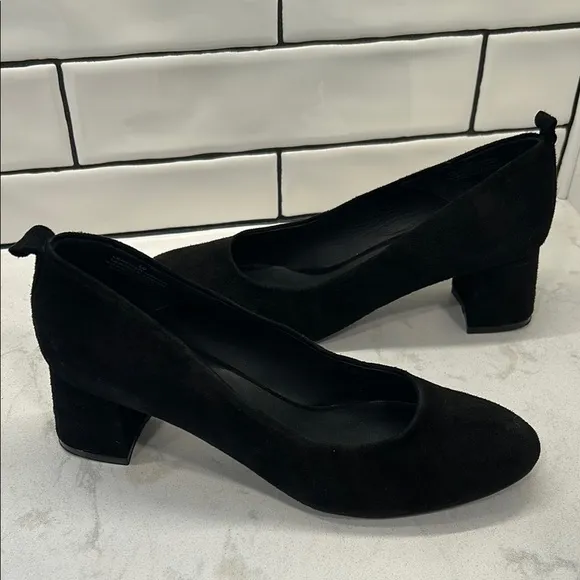 ABLE Local   Global Miriam Black Suede Block Heel Size 10 Made in Peru