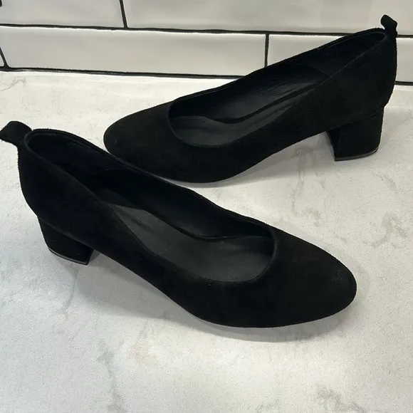 ABLE Local   Global Miriam Black Suede Block Heel Size 10 Made in Peru