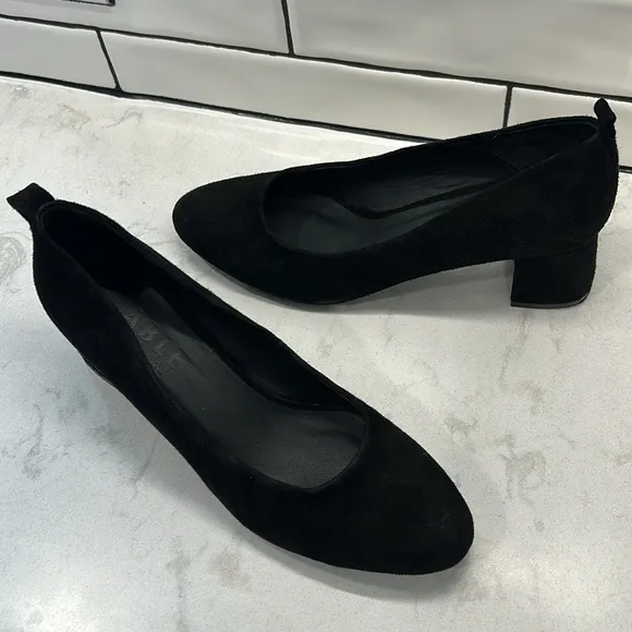 ABLE Local   Global Miriam Black Suede Block Heel Size 10 Made in Peru