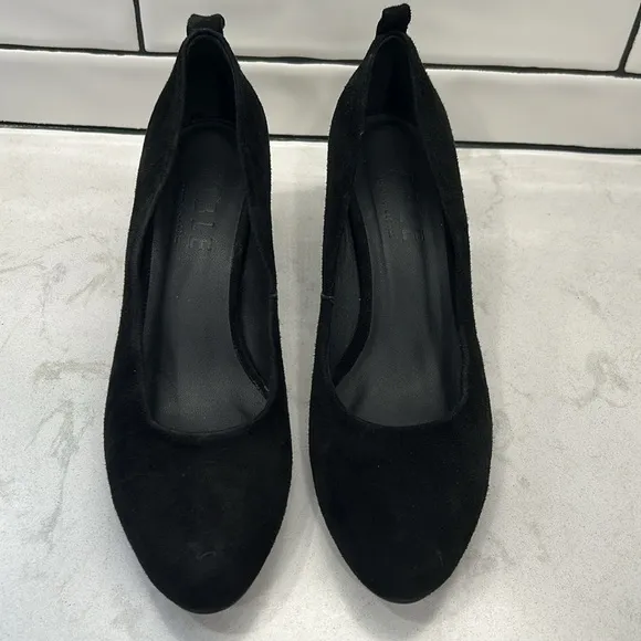 ABLE Local   Global Miriam Black Suede Block Heel Size 10 Made in Peru
