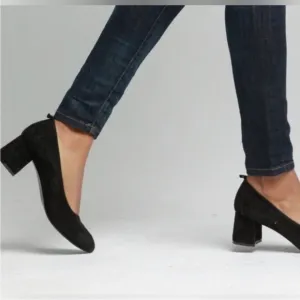 ABLE Local   Global Miriam Black Suede Block Heel Size 10 Made in Peru