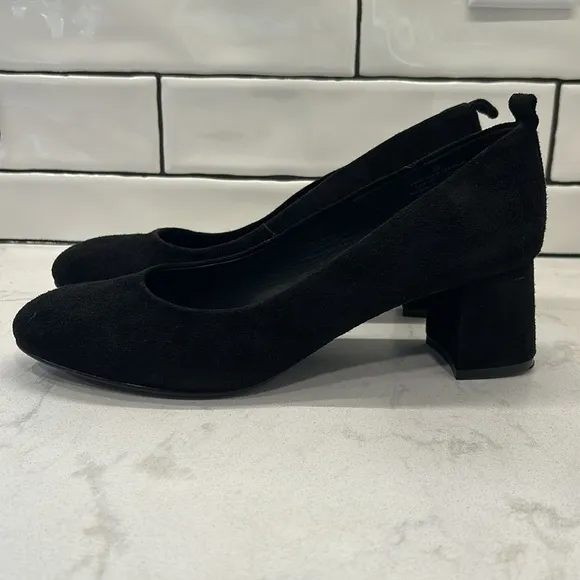 ABLE Local   Global Miriam Black Suede Block Heel Size 10 Made in Peru