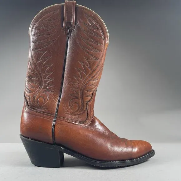 Acme 1678 Men's 10.5 D Brown Leather Western Pull On Cowboy Boot Casual USA Made