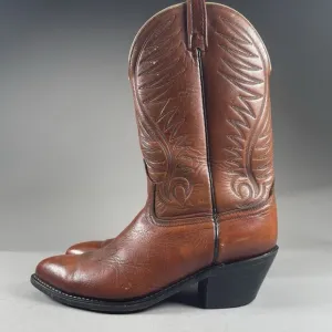 Acme 1678 Men's 10.5 D Brown Leather Western Pull On Cowboy Boot Casual USA Made
